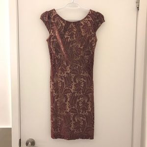 M Boutique - cap sleeve fitted dress, lacy detail